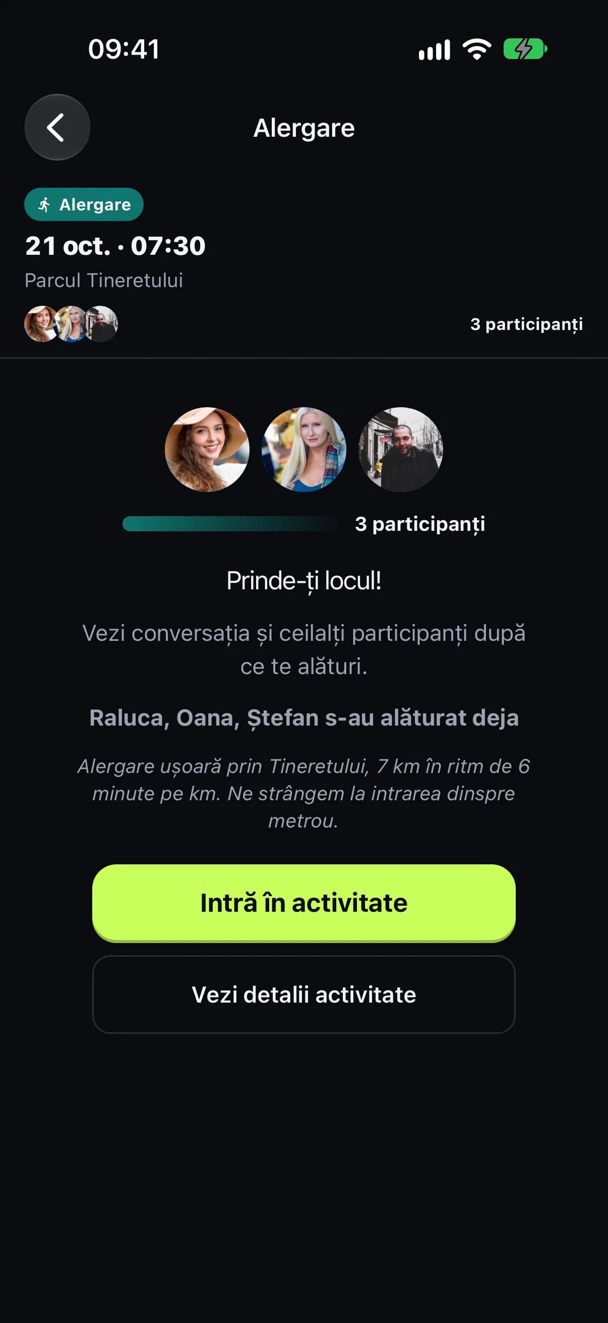 O alergare de duminică, organizată în aplicație