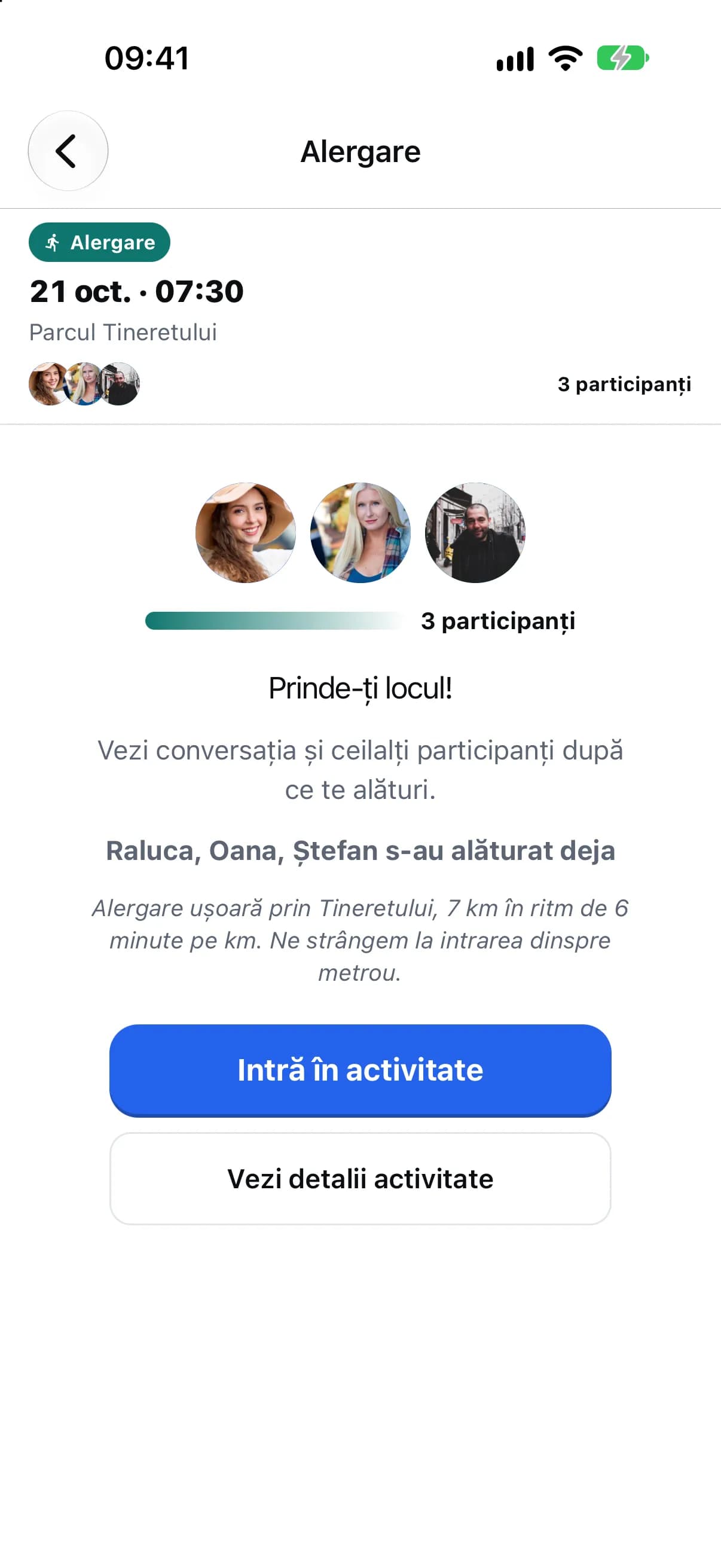 O alergare de duminică, organizată în aplicație