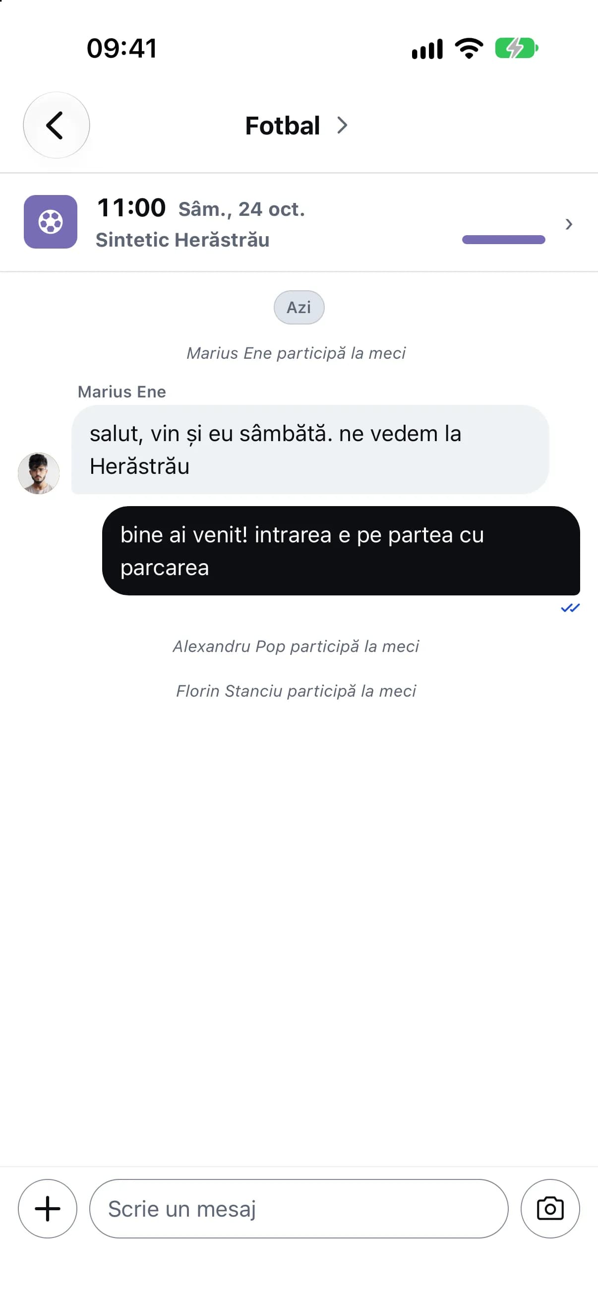 Chatul meciului, cu jucătorii noi care au intrat
