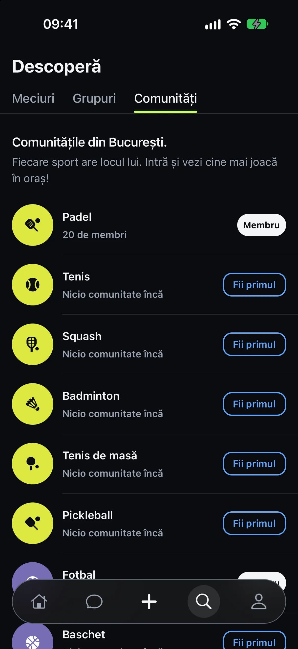 Comunitatea unui sport din oraș