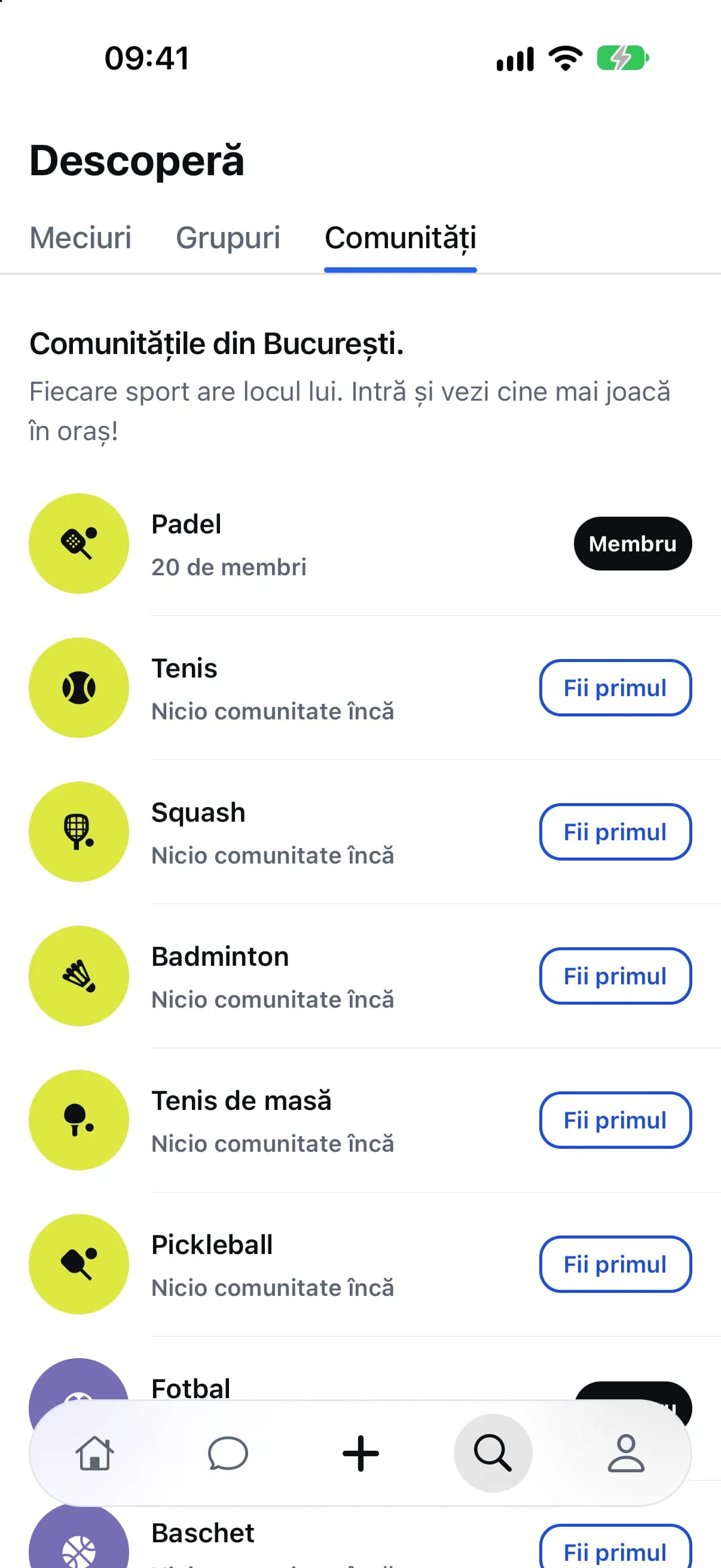 Comunitatea unui sport din oraș