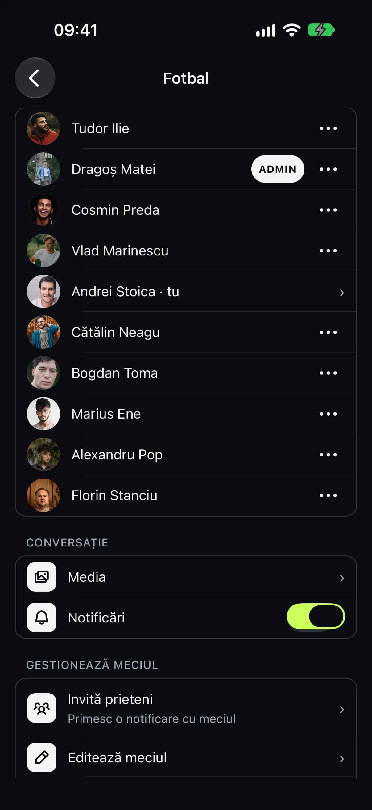 Lista completă a unui meci, cu jucătorii noi veniți din oraș