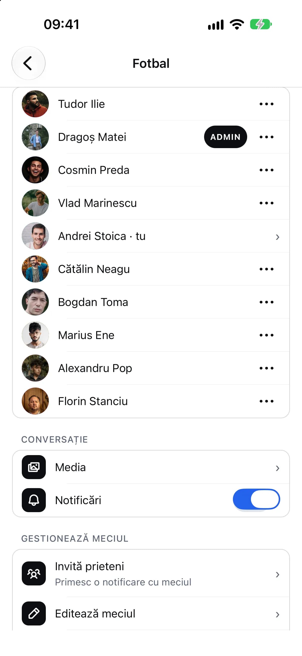 Lista completă a unui meci, cu jucătorii noi veniți din oraș
